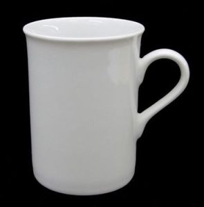 9 oz mug. This is model 9500M smaller mug and used in lots of hotels, fancy rolled lip and royal handle
