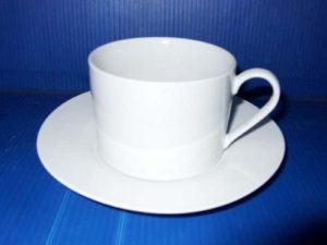 Modern Cup and Saucer (of course we print on them too)