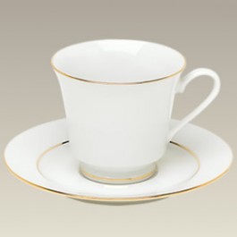 Printed Gold Rimmed Cup and Saucer