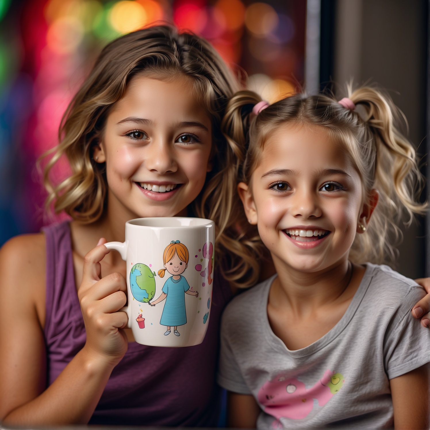 Draw a picture of Mommy and we print it on a mug, that becomes Mom's favorite mug and we can even put Mom or Mommy on the handle too.