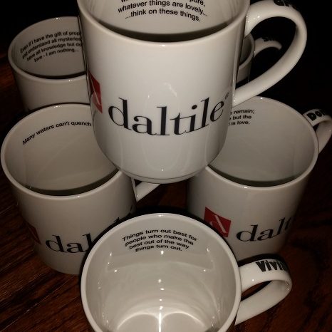 Printed mugs for Daltile who supply us with tiles we print on.